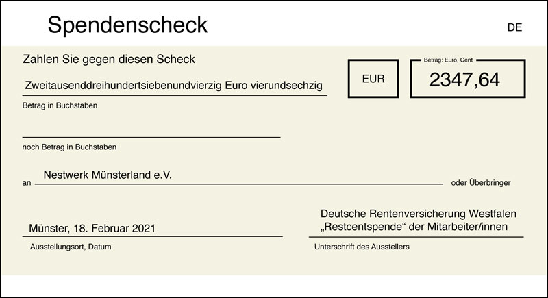 Restcentspende der Deutschen Rentenversicherung Westfalen